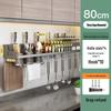 Punch-Free Wall-Mounted Kitchen Rack: Multifunctional Chopsticks, Knife Holder & Seasoning Storage