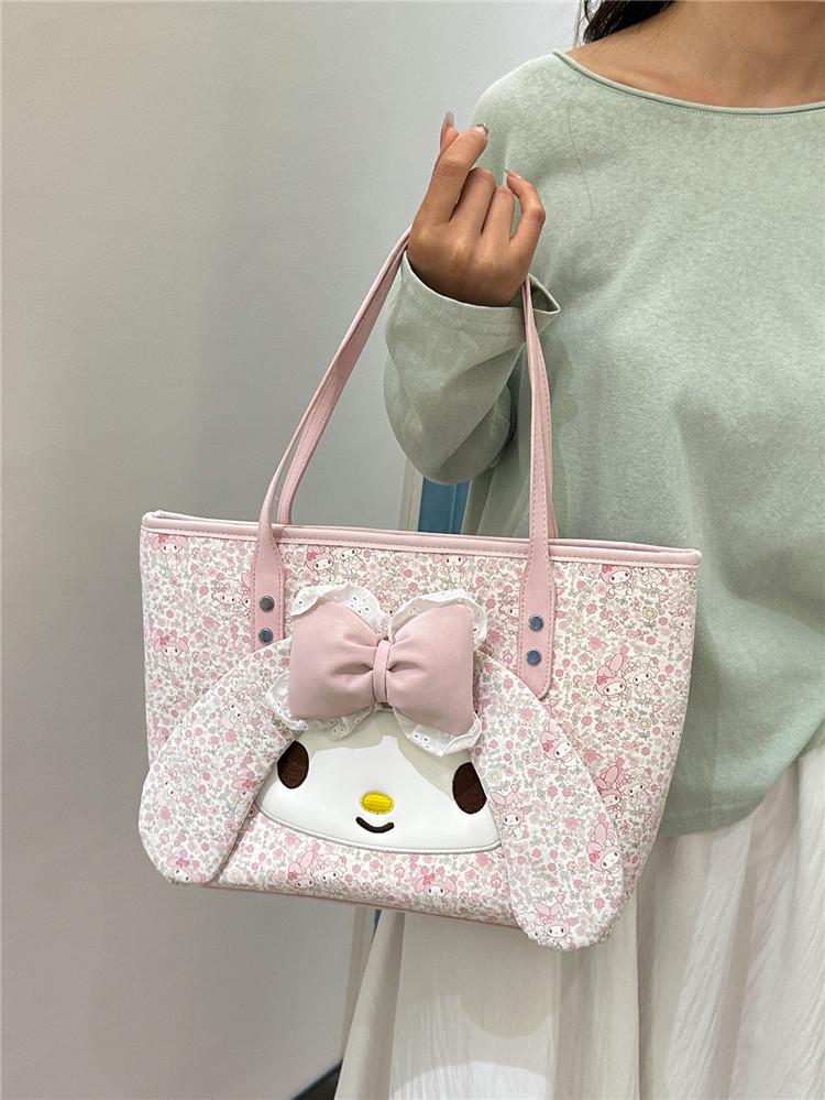 2026 Floral Melody Tote Bag for Women - Large Capacity, Versatile Single Shoulder/Handheld, Trendy Commuter Style