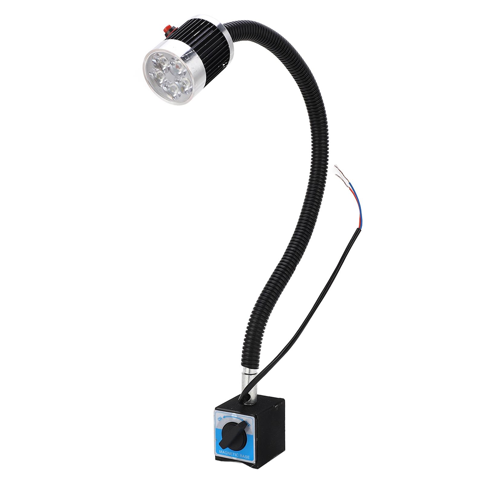 

Светодиодная лампа для станка Гибкая гусиная шея Магнитное основание Высокая яркость Мягкое белое освещение Свет для станка с ЧПУ Токарный станок AC220V 5W