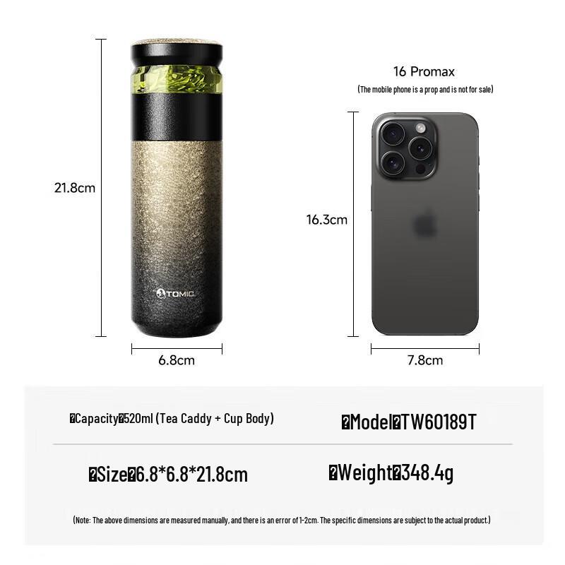 TOMIC Men s Pure Titanium Insulated Tea Separation Mug