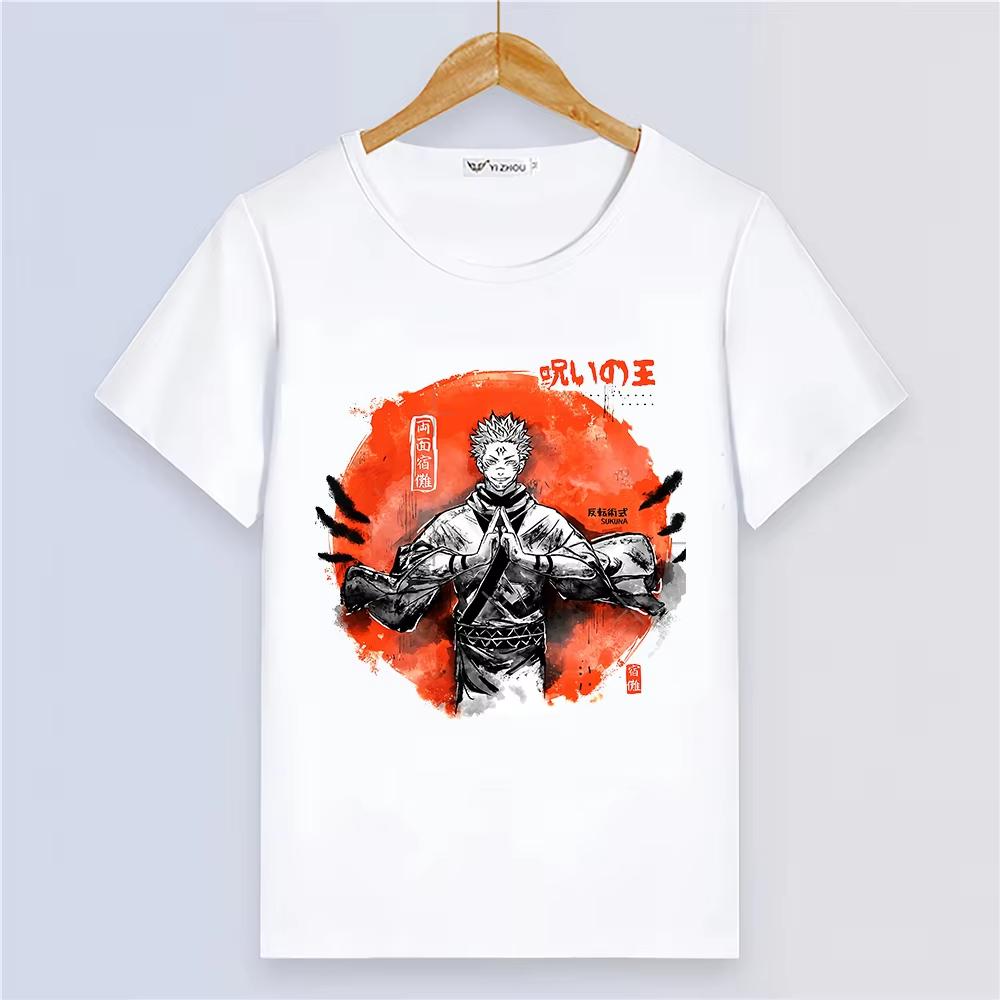 Anime Jujutsu Kaisen Fashion Short Sleeve Womens Summer Top Digital Print Couple Cartoon T Shirt Harajuku Style Clothes Women And Men T-Shirt