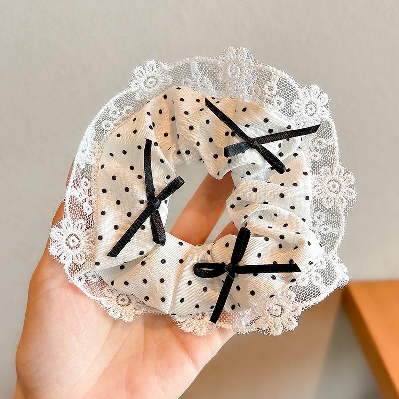 Korean Style Spring/Summer Floral Intestine Hair Scrunchie for Women – Elegant Ponytail Tie and Mori Girl Accessory.