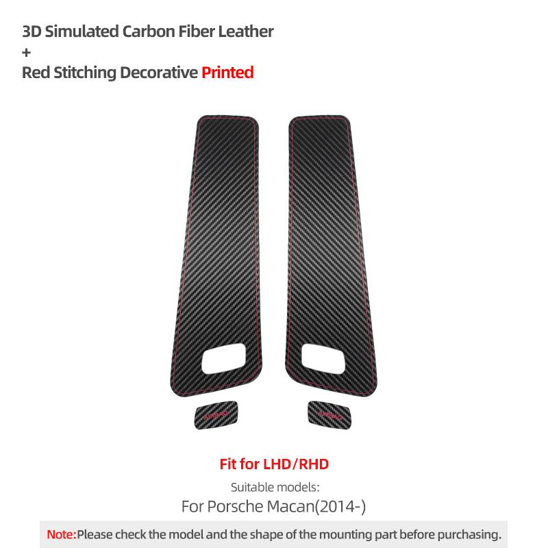 

Betterhumz for Porsche Macan 2014-2024 Door Trim Strips Sticker Panel Made of Alcantara Decals Car Interior Styling Accessories carbon leather
