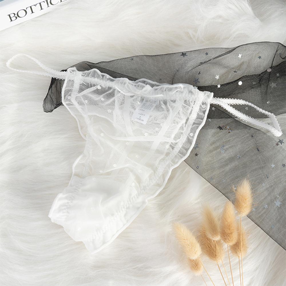 Underpants Women's Transparent Hollow Out Sexy Briefs Dots Panties Lace Thong Mesh Panties G String