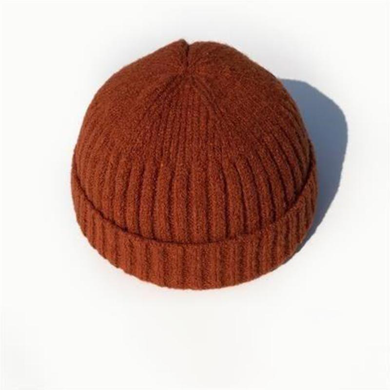 Unisex Strickmütze Vintage Hip Hop Einfarbig Gestrickte Mütze