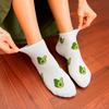 5 Pairs Spring Summer Women Socks Cartoon Avocado Causal Short Sock Embroidery Breathable Funny Sock Harajuku Female Ankle Socks