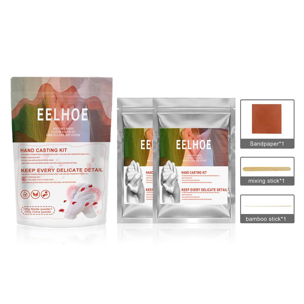 Hand Casting Kit Keepsake DIY Hand Mold Kit with Bucket Powder Sandpaper Stick Preserve Memories Sculpture for Couples Families