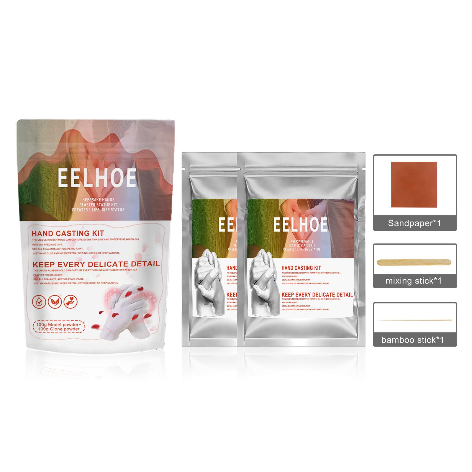 

DIY Ручная форма Клонирование Порошковая модель 3D Трехмерный гипсовый порошок Детские руки Ноги Сувенир для пары Ручная грязь Подарок на День памяти 100g+100g