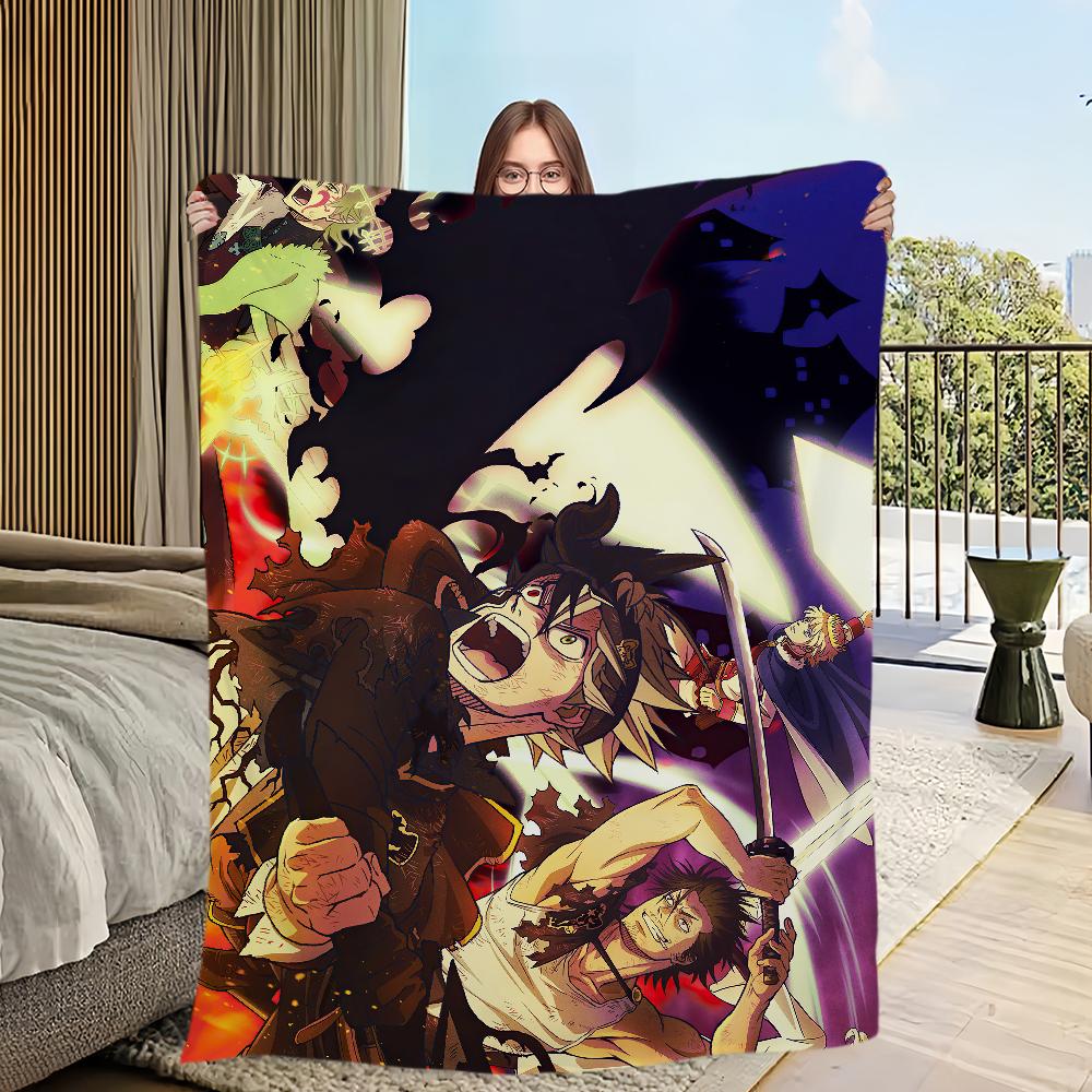Anime B-Black C-Clover Printed comfortable and soft sofa, living room bed, bedroom blanket suitable for travel and gifts