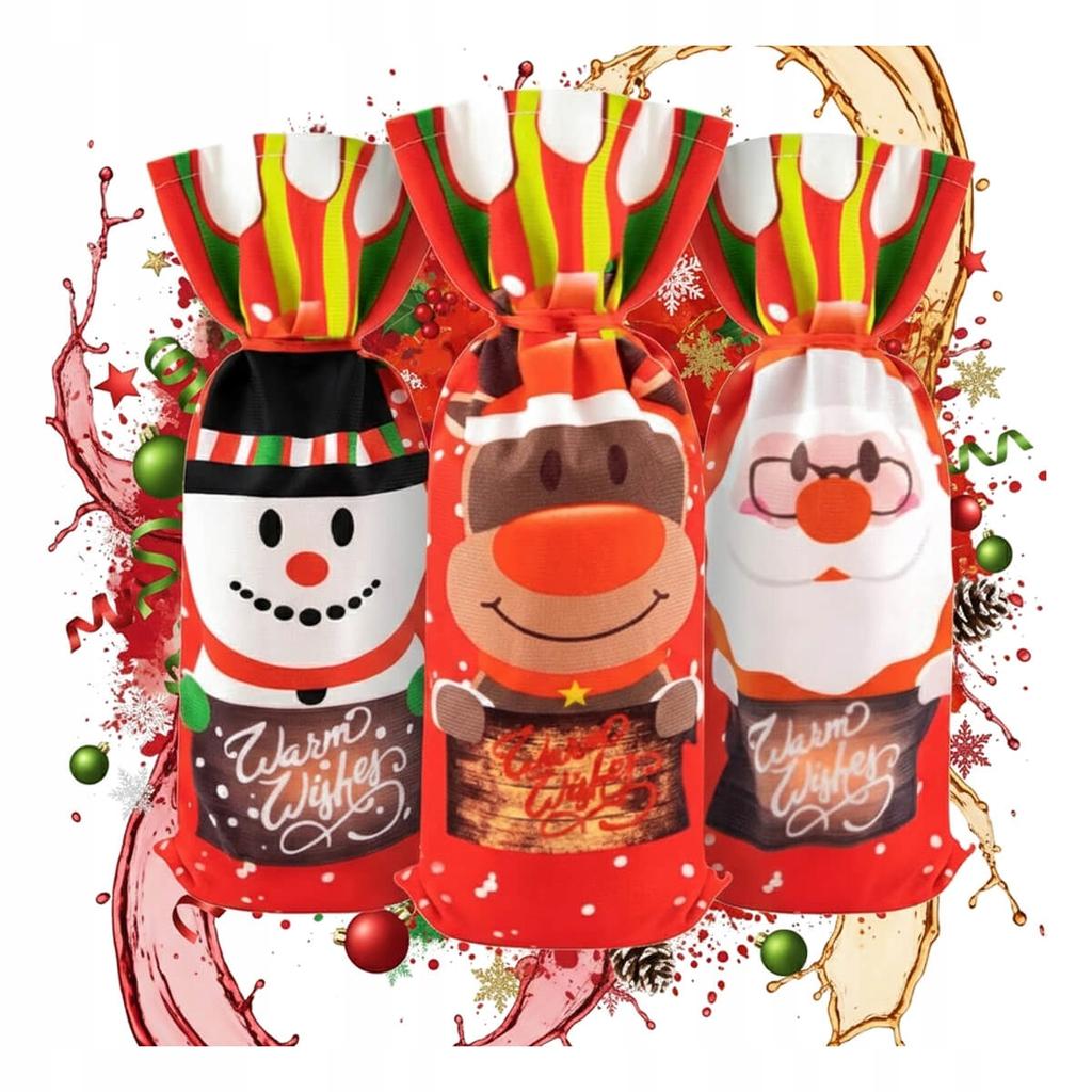 SET: WAVE BOTTLE WITH PRINT + CHRISTMAS BAG Gift Wrapping