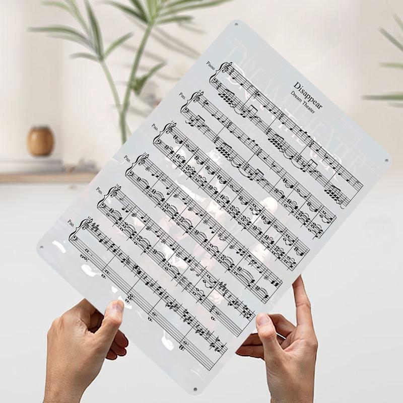 

Dream Theater Disappear Sheet Music Printed Poster Customized Wall Art Retro Vintage Metal Tin Signs for Room Ornaments Man Cave 7.9x11.8In(20x30cm)