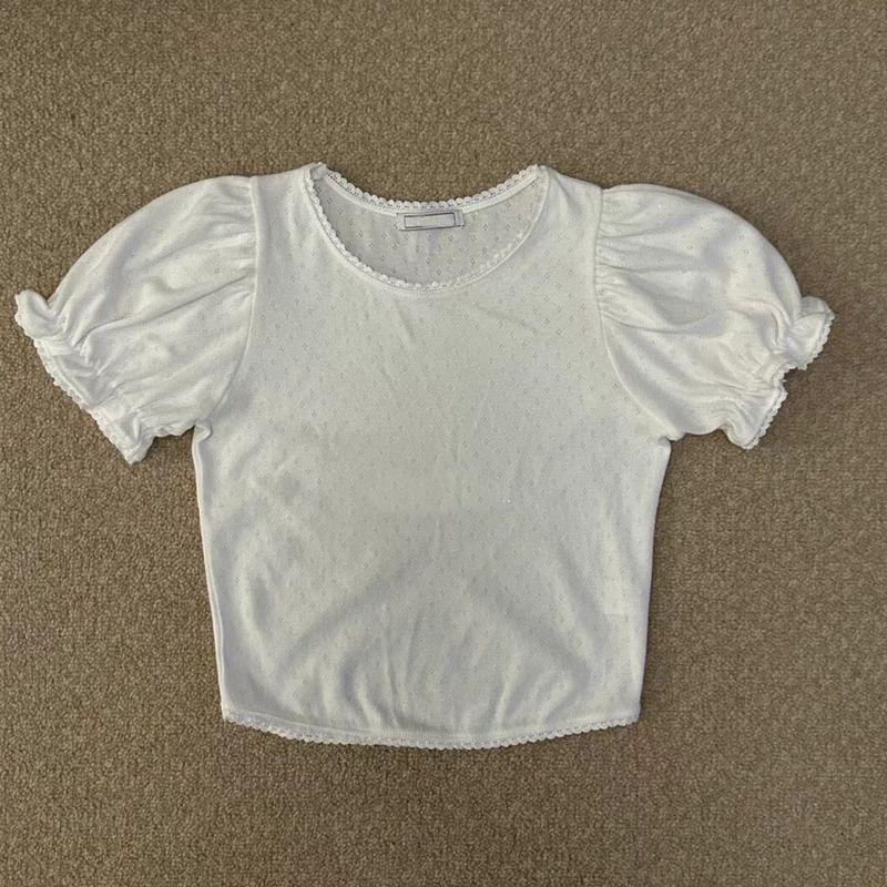 

Они Южная Корея Инс Нишевый стиль Рюши Короткие рукава Кружево White All yards