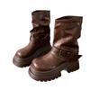 Black British Style Small Man Heightened Platform Martin Boots Women's 2025 New Summer Retro Trouser Short Boots