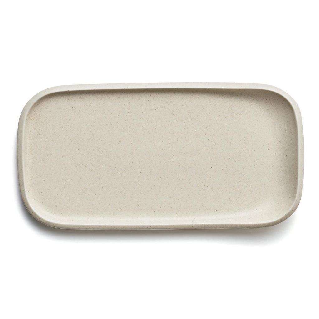 OVE Ceramic Dinnerware Rectangular Plate (25.5x13.3x2.9cm) Nature Tableware Dishwasher Oven Safe