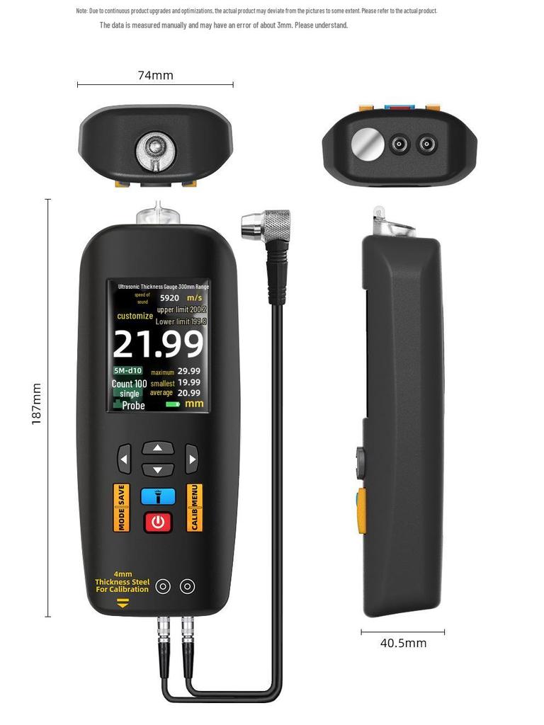 BSIDE Aimer T7 High Precision Ultrasonic Thickness Gauge for Iron, Aluminum, Glass, and Stainless Steel.