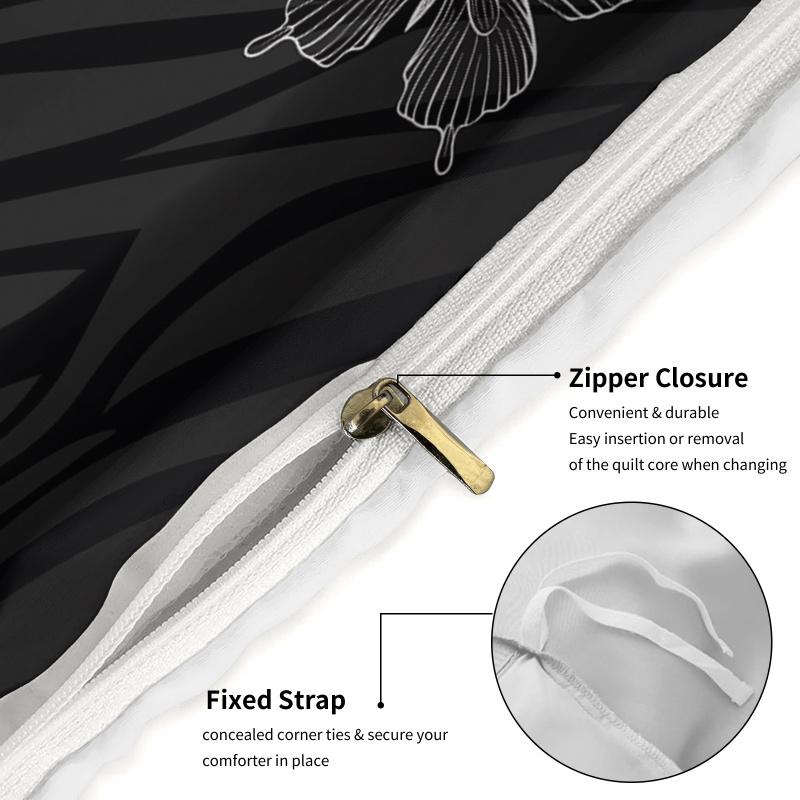 Fantasy Butterfly Print Bedding Duvet Cover Set, Soft and Comfortable Home Furnishings for A Cozy Living Space