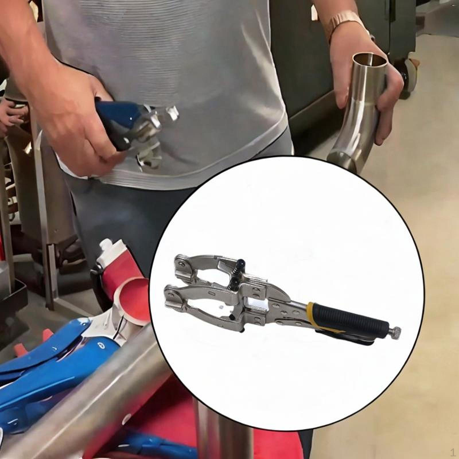 

Зажим C для фиксации труб и трубок с 4 накладками, портативный, эргономичная рукоятка, прочный металл для сварки