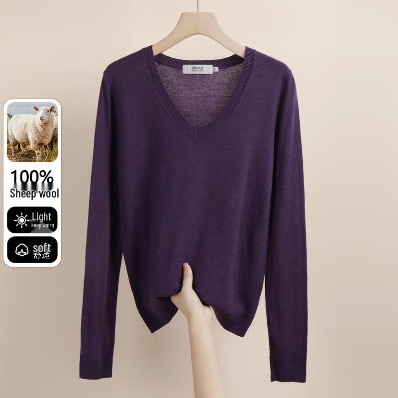 

SNOWFLYING Women s 100% Merino Wool V-Neck Base Layer Knit Sweater S