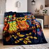 1pc Colorful Owl Artwork Blanket Lightweight Blanket Throw Blanket For Sofa, Bed, Travel, Camping, Livingroom, Office, Couch, Chair Yy251010096