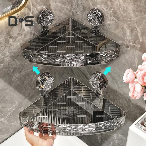 Suction Cup Corner Wall Shelf Storage Rack Strong Load-bearing Large Capacity Easy To Install Heavy-Duty Shower Organizer Shelf