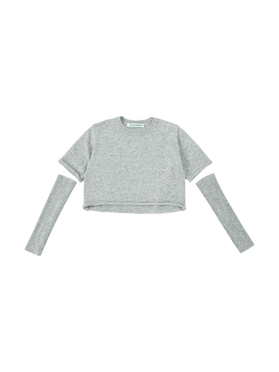 Salad Basket Half Sleeve Pullover With Warmer_Gray