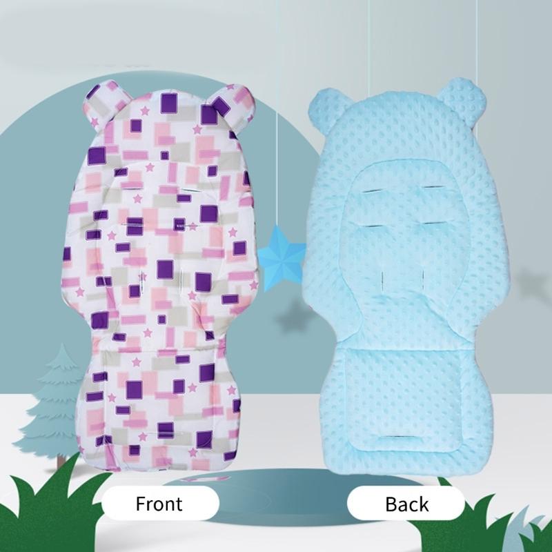 Breathable Double Sided Infant Strollers Cushion Cosy Dotted Backing Reversible Pram Seat Liner for Car Seat Swing