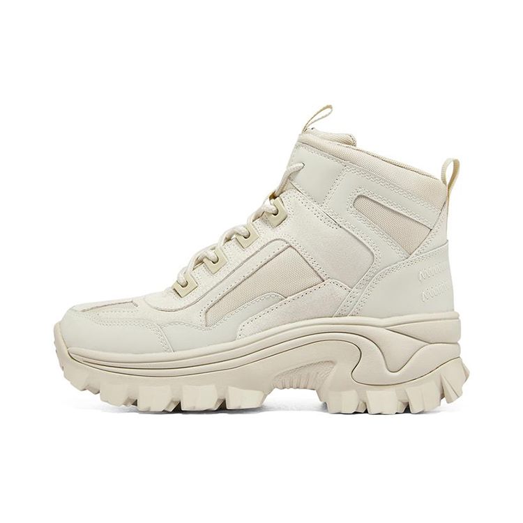 Skechers Street Blox Fabric Leather Comfortable Daily Shock Absorbing Wear Resistant High Top Dad Shoes Women sneaker Off-White 155260C-OFWT 39