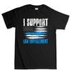 Thin Blue Line Cotton TShirt Unisexs Casual Athletic Gym Fitness Muscle Style Black TShirt