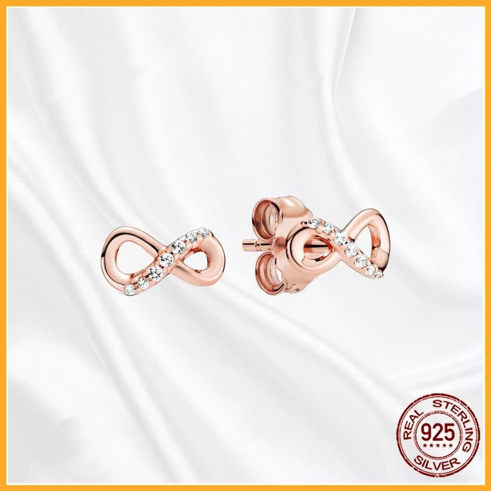 925 Silver Heart Hoop Earrings Sparkling Original Jewelry Gift for Women