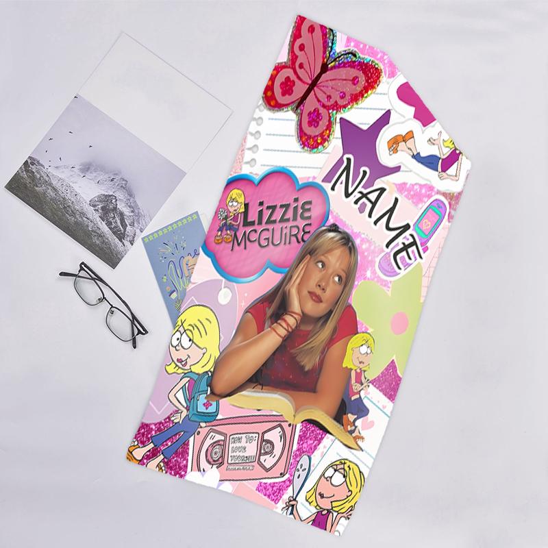 1pc Lizzie McGuire Y Sus Locuras2 Beach Towel with Custom Name, Beach/Swimming/Bath/Picnic/Camping Towel, Suitable for Seaside Beaches