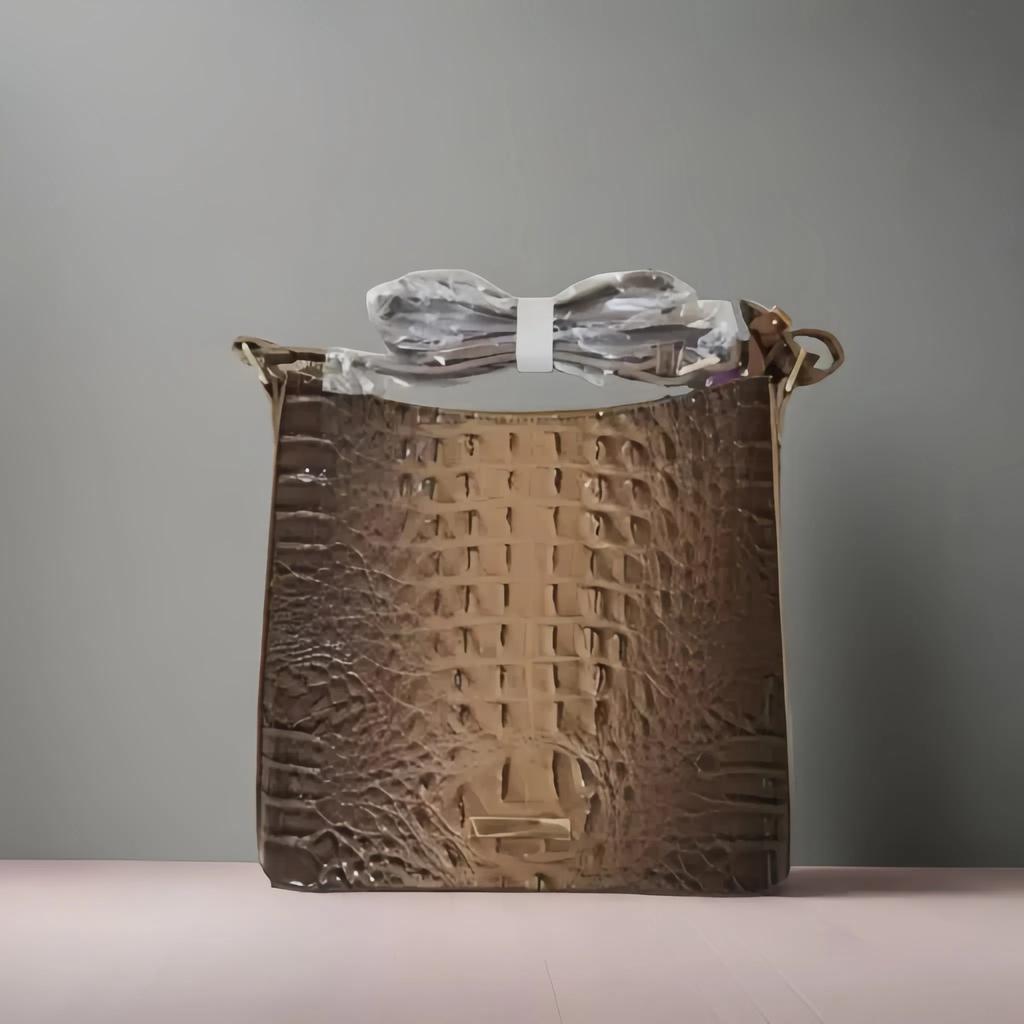 European, American, Middle Eastern Handheld Crossbody Retro Women's Bag Multi Color Crocodile Pattern Brahmin