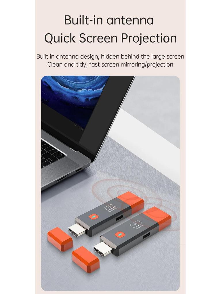 50M Wireless HDMI Transmitter for 1080P Screen Mirroring