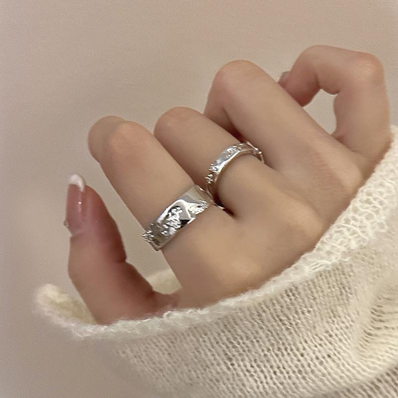 Ring Contemporary Copper For Women Stylish Dark Aesthetic Adjustable Size With Elegant Geometry