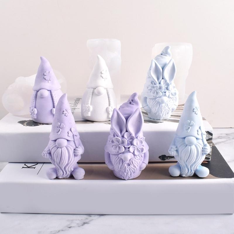Christmas Gnome Candle Silicone Mold for DIY Candle Soap Plaster Desk Ornament Gnome Ornament Christmas Party Decor