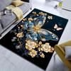 Mehrere Größen Eleganter Schmetterling mit Blumen Teppich für Wohnzimmer Schlafzimmer Sofa Heimdekor Rus Rutschfeste Bodenmatte Geschenk