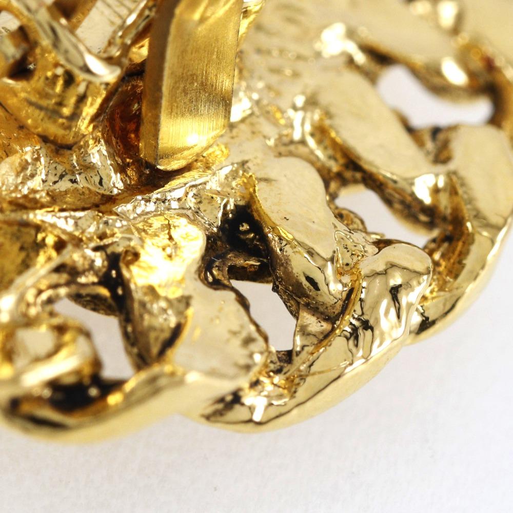 CHANEL COCO Mark Earring Matelasse Chain vintage Plated Gold 19.1g Women Used