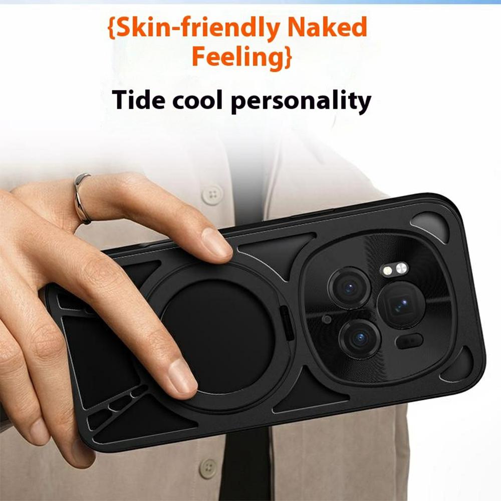 For Honor Magic6 Pro 5G Case Magnetic Kickstand Hollow Heat Dissipation Silicone+PC+Metal Bumper Phone Cover
