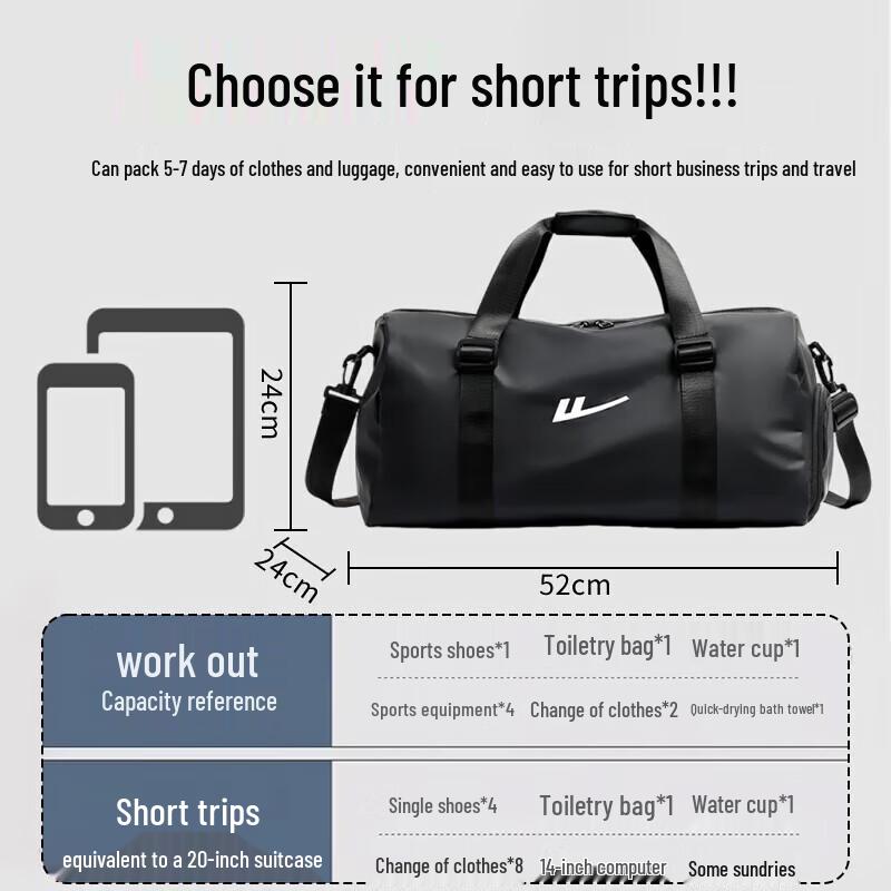 Warrior Dry Wet Separation Travel Duffle Bag