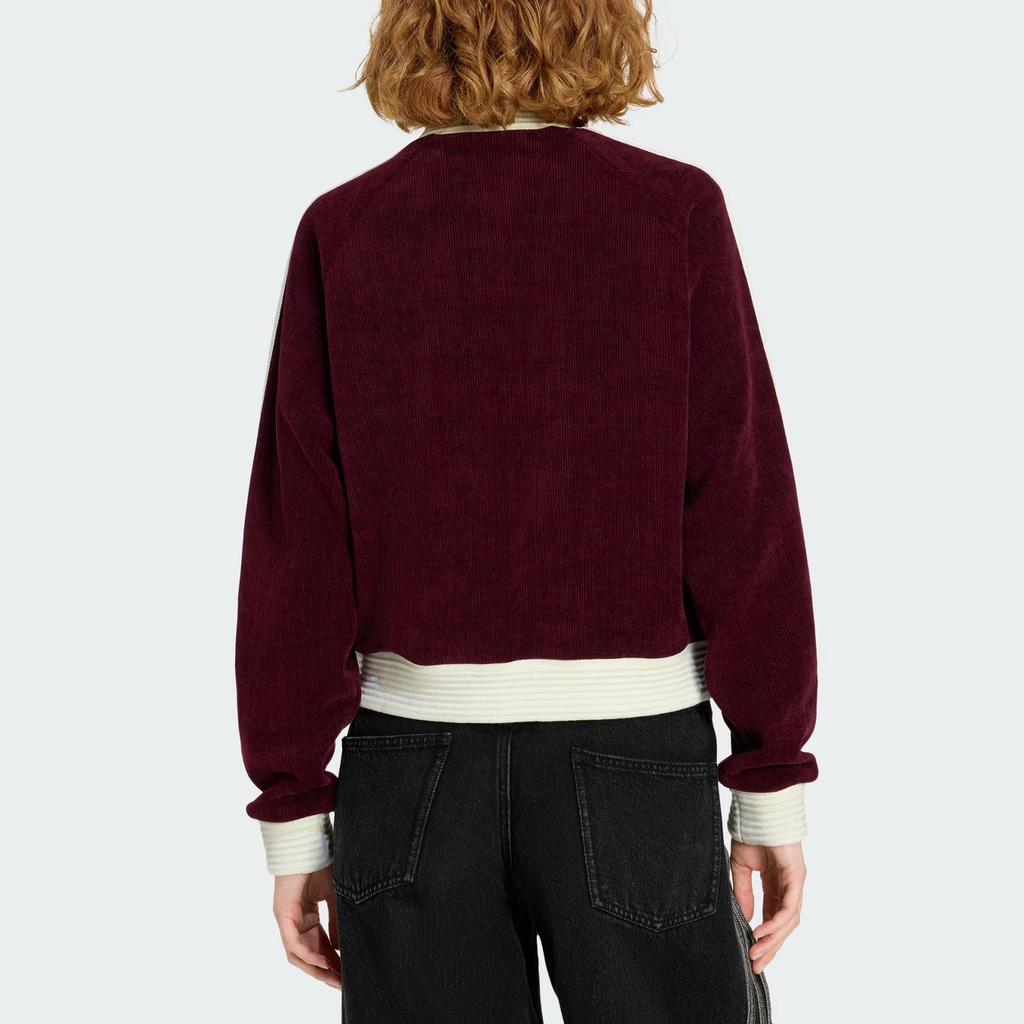 adidas Originals Track Top Velour Knit Loose Fit Long Sleeve Jacket Women Tops KS0400