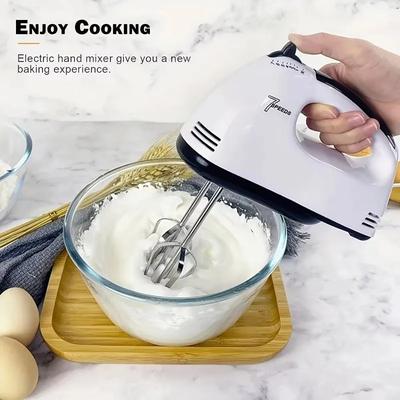220V Handlicher Elektrischer Eieraufschläger, Haushalts Automatischer Mixer, Handmixer für Lebensmittel Kuchen Brot Backteig, 7-Gang Sahne-Mixer