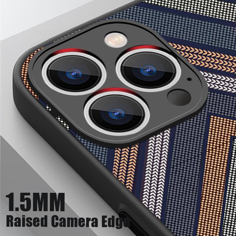 Geometric Cloth Texture Case For iPhone 17 Pro Max Case iPhone 16 Pro Max 15 14 13 16E 17E Magnetic For Magsafe Hybrid Matte Cover