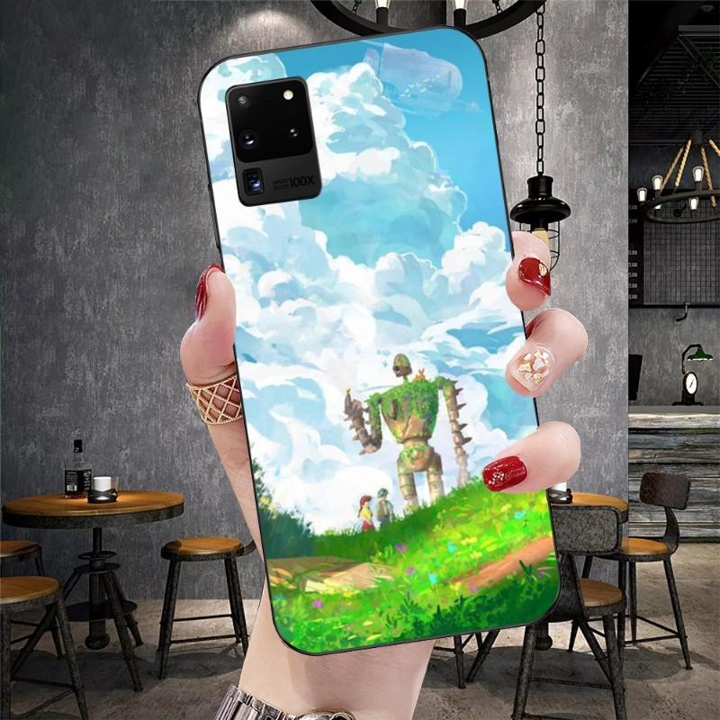 Castle In The Sky Japan Phone Case For Samsung Galaxy S6 S7 S8 S9 S10 S21 S22 Plus Ultra Soft Black Phone Cover