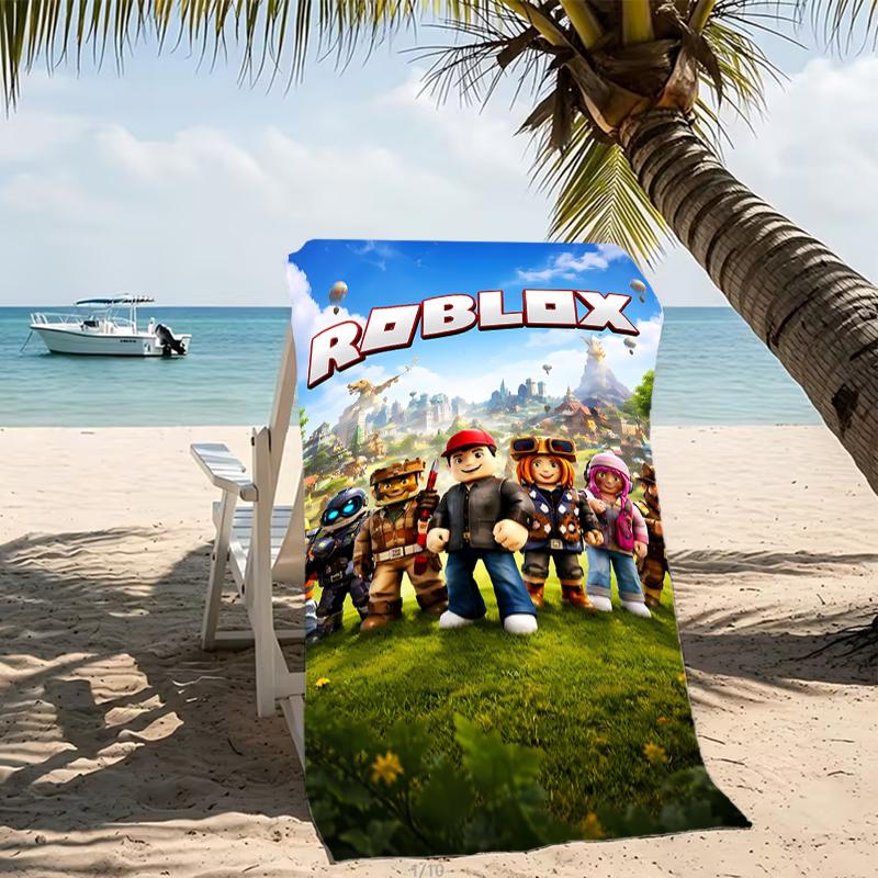 Beach Towel with Roblox Pattern - soft,absorbent,machine washable Lightweight&Modern,swimming,Travel Essentials