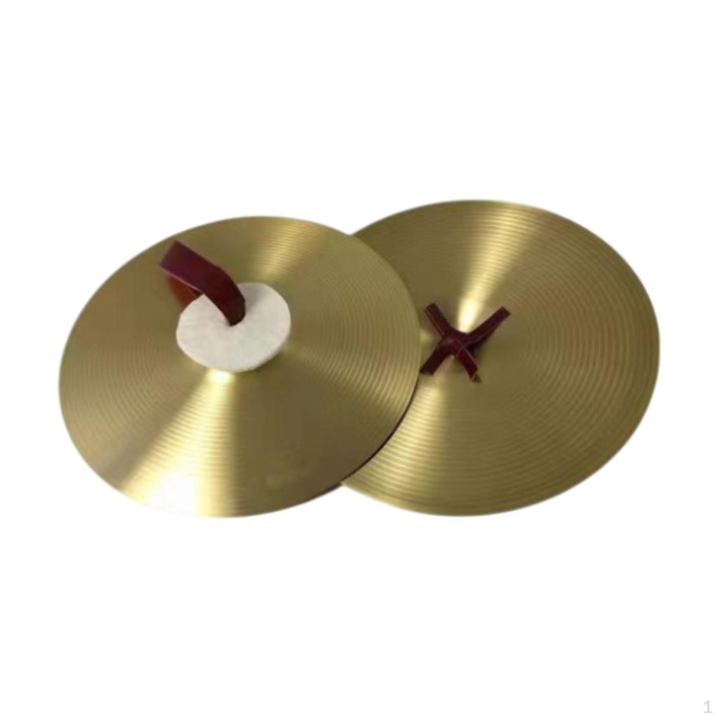 2 Pieces Crash Cymbals Musical Instrument for Drum Set Sturdy Traditional Hand Cymbal Alloy