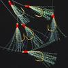 6pcs/set Luya Finished Fishing Hook with Barbs Hand-tied A String of 6 Rainbow Silk Golden Hooks