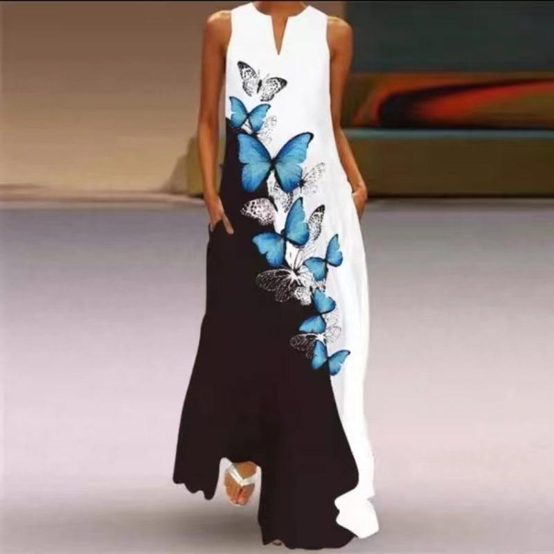 BITCED Fashion Summer Spring Sleeveless O-Neck Casual Dresses