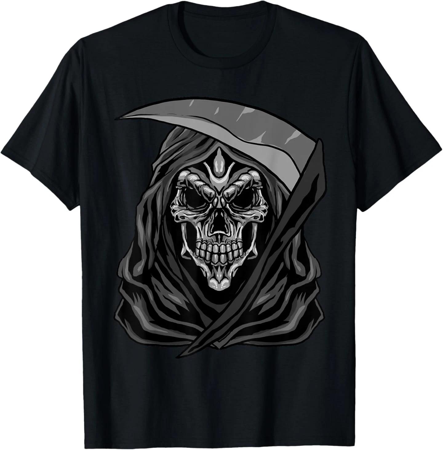 

Grim Reaper Angel Of Death Cool Scythe Dead Mower Gift Idea T-Shirt 4XL
