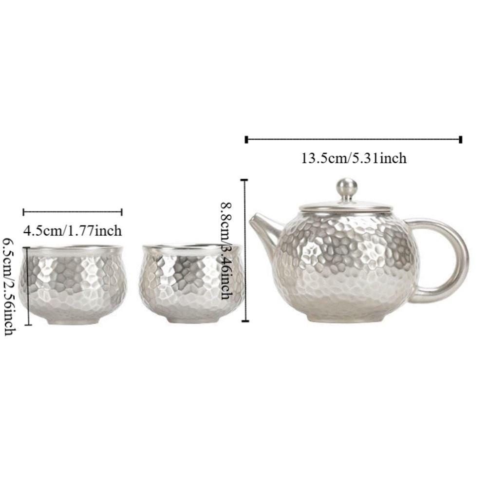 Filter Kung Fu Tea Pot Hammered Texture Portable Teapot Silver Gilding Teapot Gift Set  Elder