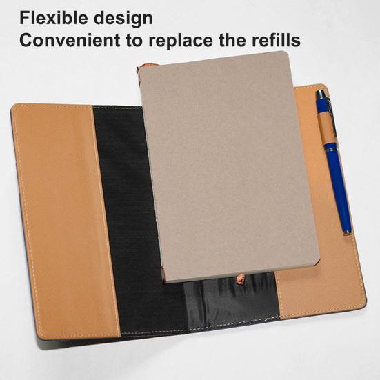 Gefüttertes Notizbuch für Männer Frauen Stoffeinband A5 Größe Notizbuch 200 Seiten Dickes Papier Journal mit Taschen für Arbeit Notizen Schreiben