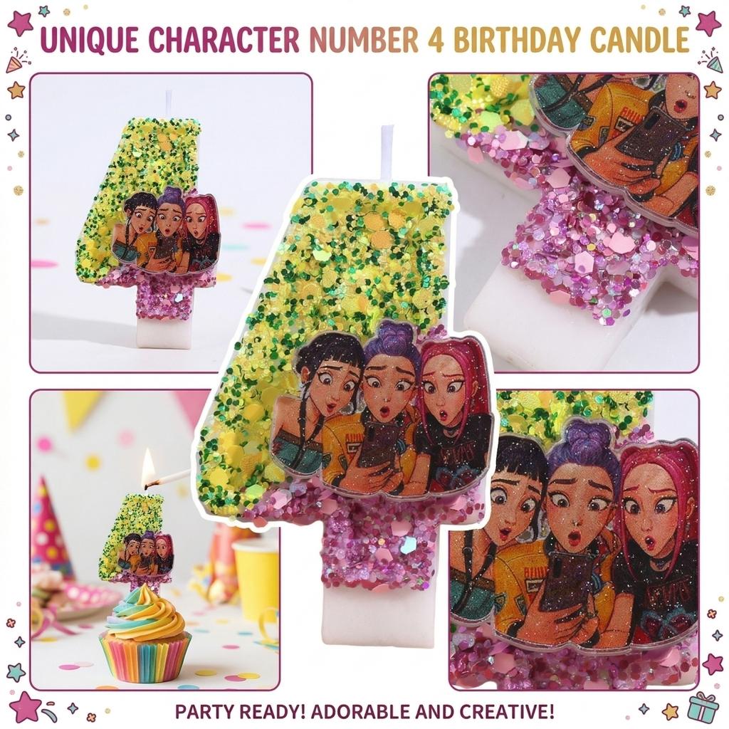 Fashion Cartoon Creative Birthday Candles Party Digital Candles